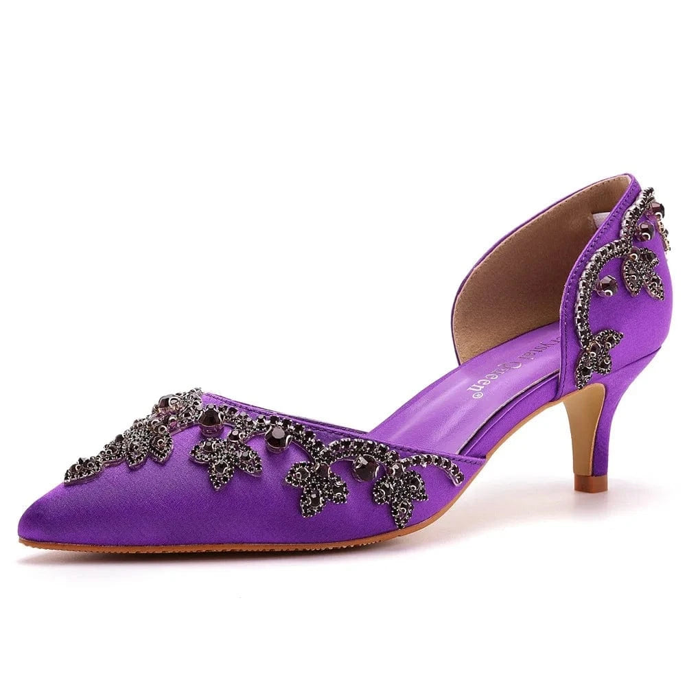 Women Shoes 2023 Summer New Fashion Pointed-toe Wrap-toe Shoe Rhinestone Decor Large Size Thin Heel Sandals Wedding Bridal Shoes