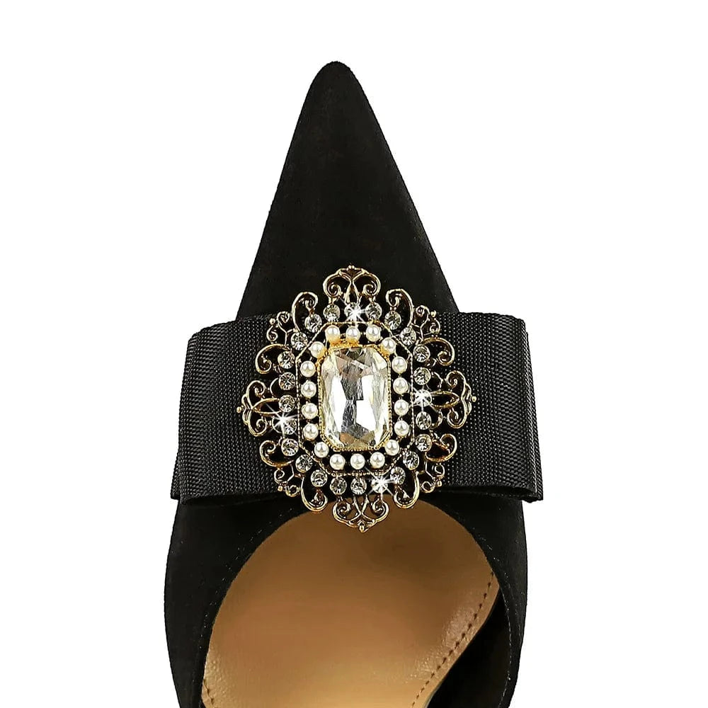 Women Shoes 2023 Vintage Rhinestone Metal Buckle Suede Sandalias Hollow Out Ankle Strap High Heels Sandals Ladies Shopping Shoes