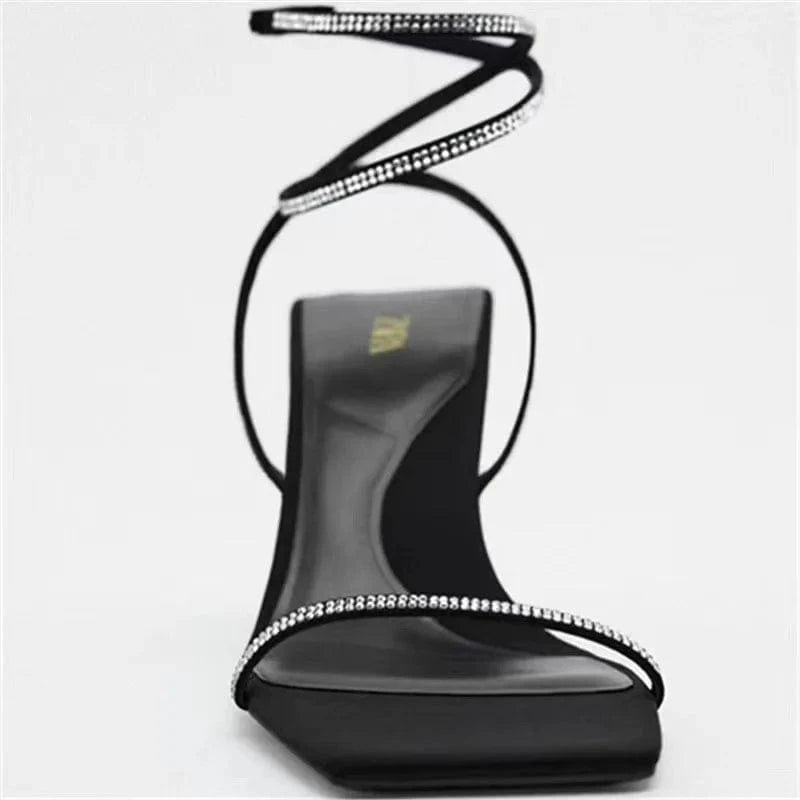 Women Summer Shoes 2023 High Heel Sandals Chaussures Femme Customized Sandals With Logo ZA Shoes For Dating Outdoor