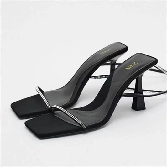 Women Summer Shoes 2023 High Heel Sandals Chaussures Femme Customized Sandals With Logo ZA Shoes For Dating Outdoor
