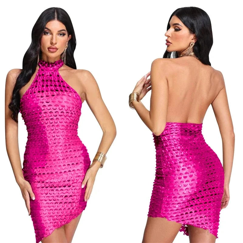 women transparent cute sexy club wear black sleeveless halter neck bodycon mini dress night club summer clothing for women