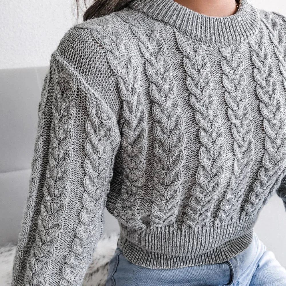 Women Twist Knitted Sweaters Autumn Winter O-Neck Long Lantern Sleeve Slim Knitwear Pullover Tops Elegance Sweet Woman Clothing