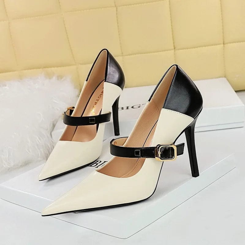 Women US11/EU43 / White Retro Elegant Vintage Girls Shoes Sweet Party 2024 Pointed toe Sandals 10cm High Heels for Ladies