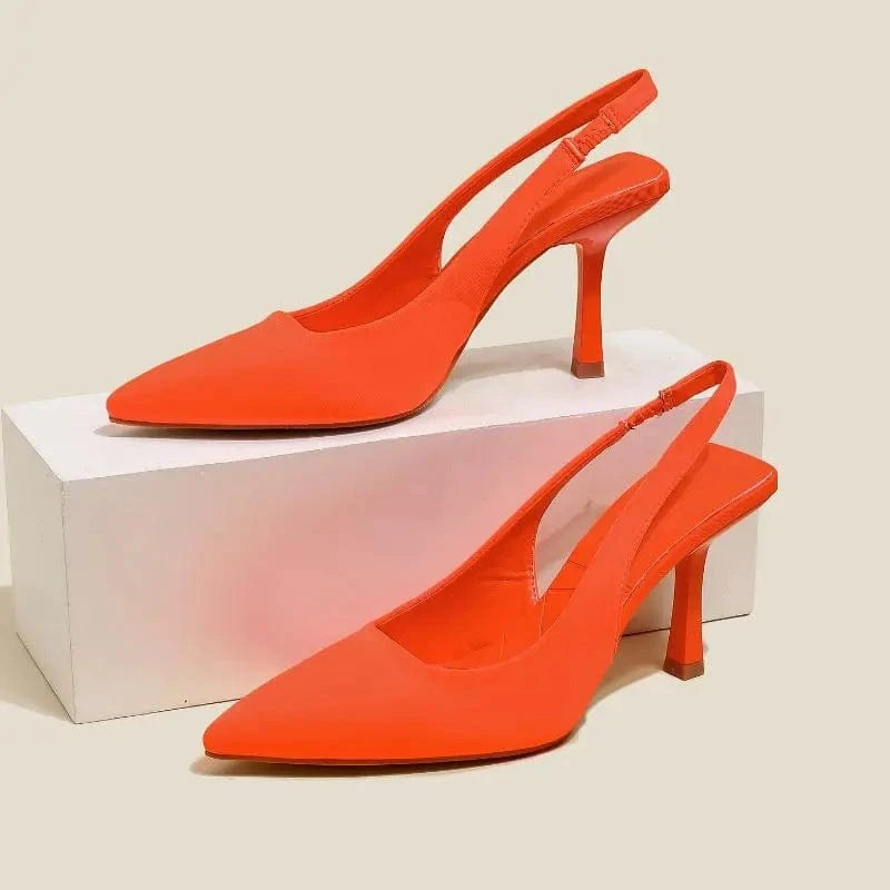 Women US4.5/EU35 / Orange Tacones Altos Fashion Chinese Slingback Sexy Pumps Latest Shoes Ladies Heel