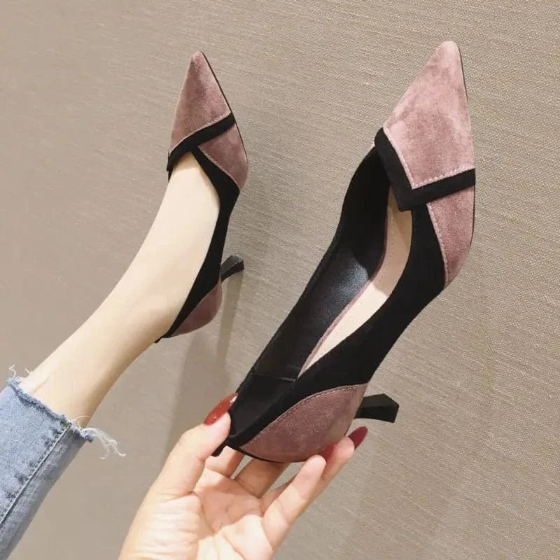 Women US5/EU36 / Pink(7.5CM) 5.5CM/7.5CM New arrival 2023 Hot Selling Women Dress Office Shoes Pointed Toe Low Heels for Ladies