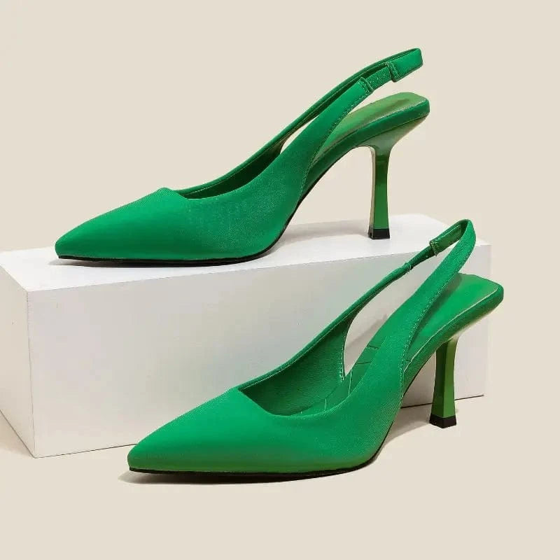 Women US7.5/EU39 / Green Tacones Altos Fashion Chinese Slingback Sexy Pumps Latest Shoes Ladies Heel