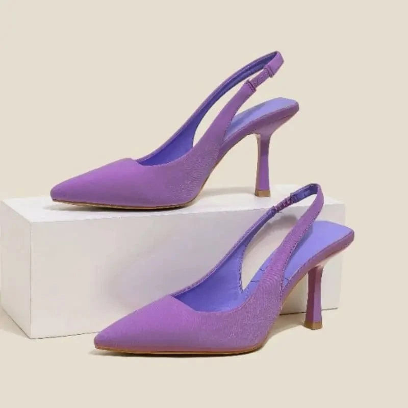 Women US7.5/EU39 / Purple Tacones Altos Fashion Chinese Slingback Sexy Pumps Latest Shoes Ladies Heel