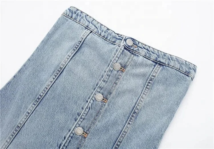 Womens Casual Classic Jumpsuit Off Shoulder Strapless Vintage Denim Long Pants High Street Jumpsuit Women