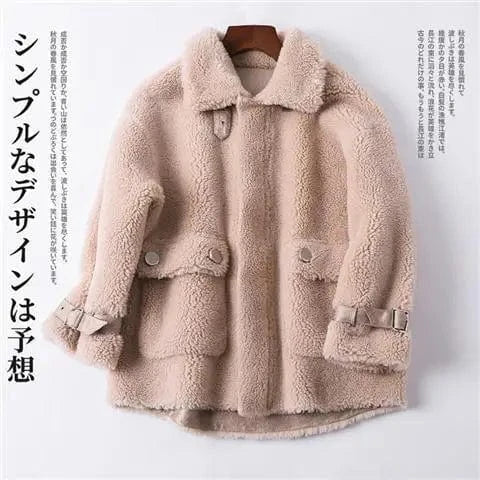 Wool fur women pink trench cute fur coat custom winter coat new style 2022