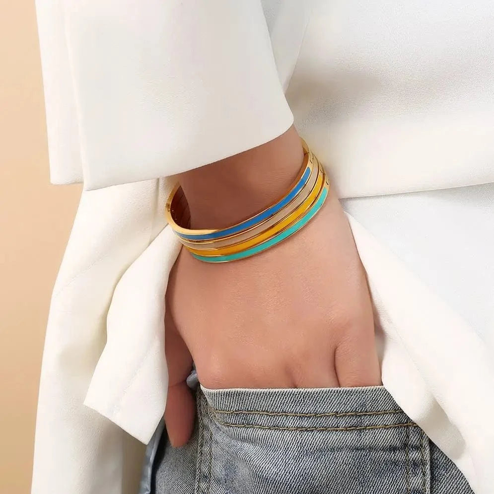 Xixi New Arrival 18k Gold Accessories Ladies Women Waterproof Jewelry Stainless Steel Jewelry Bracelet Bangles