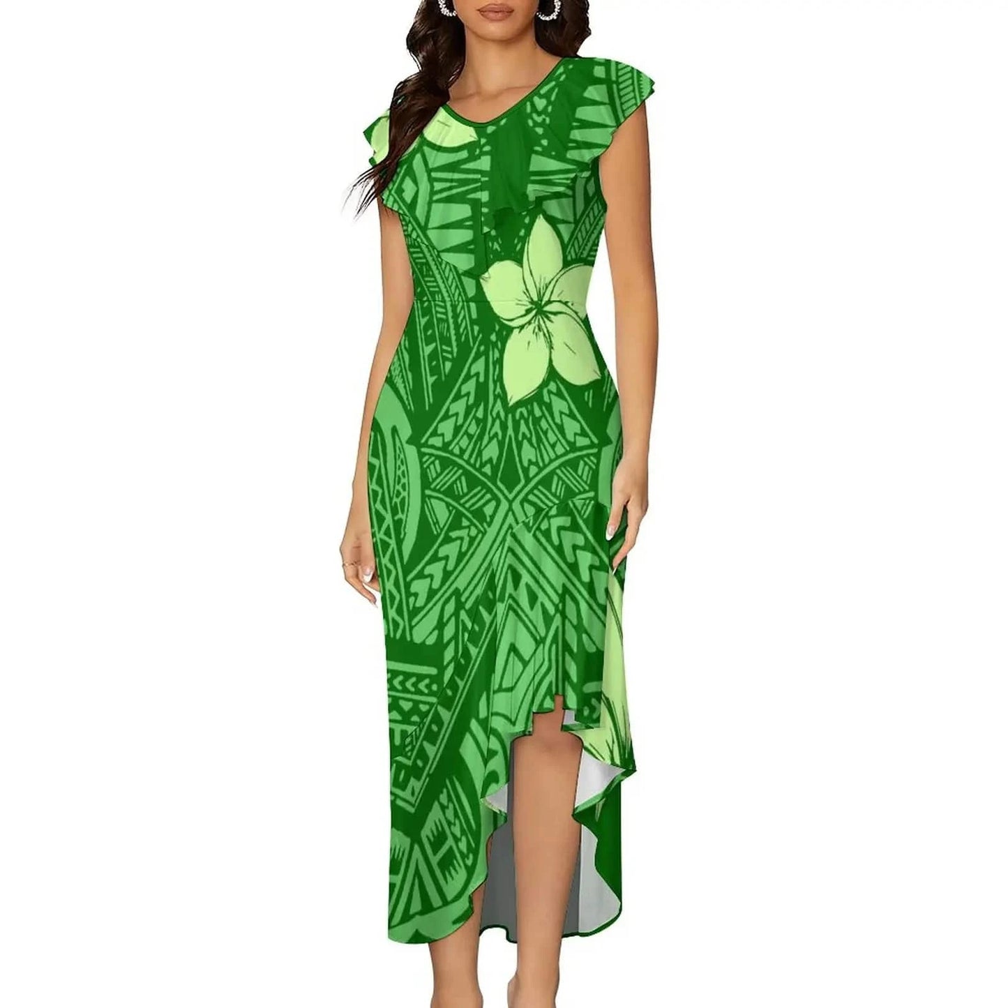 XL / 0379Y1 Pink Casual Mermaid Maxi Dress Custom On Demand Plus Size Bodycon Sexy Samoan Puletasi Dresses For Women
