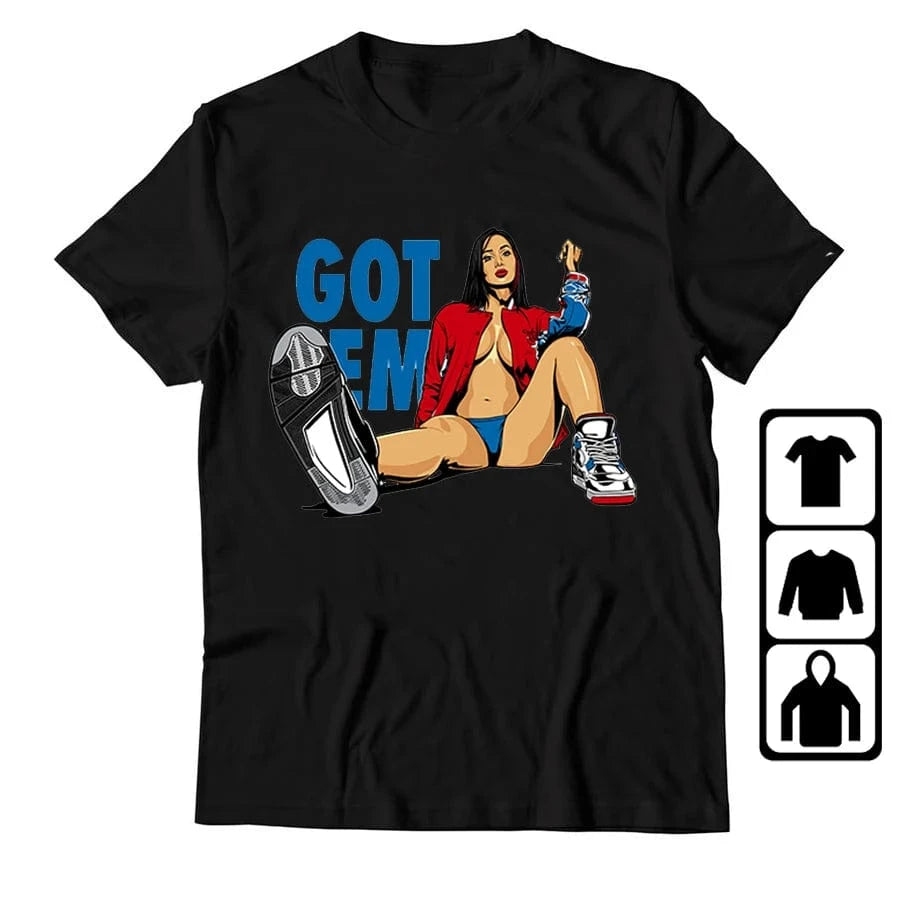 XL / 043047 Black WHAT the 4s Sneaker Match Women's T-Shirt