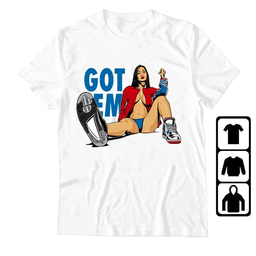 XL / 043047 White WHAT the 4s Sneaker Match Women's T-Shirt