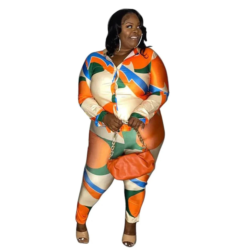 XL / 3 trending products 2024 new arrivals plus size women's clothing Stylish Cardigan Graphic Print Shirt Top pant set