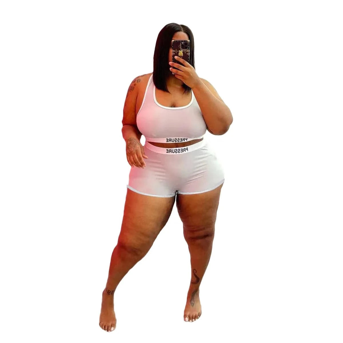 XL / Beige 2024 2024 women's fashion casual sexy letter printed swimsuit two-piece set