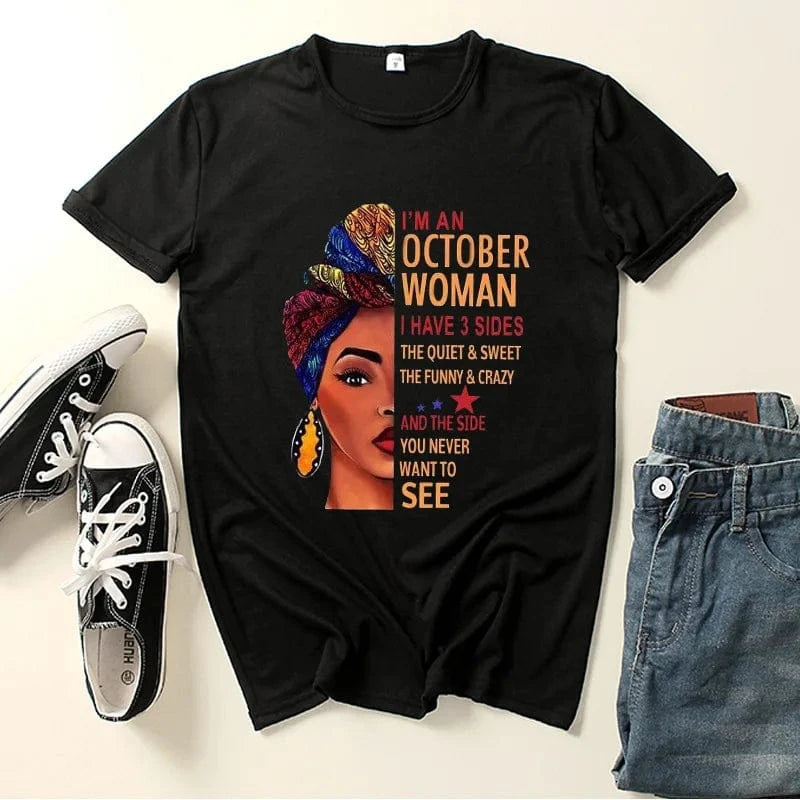 XL / Black-2 African Black Girl Tee – Personalized Women's T-Shirt