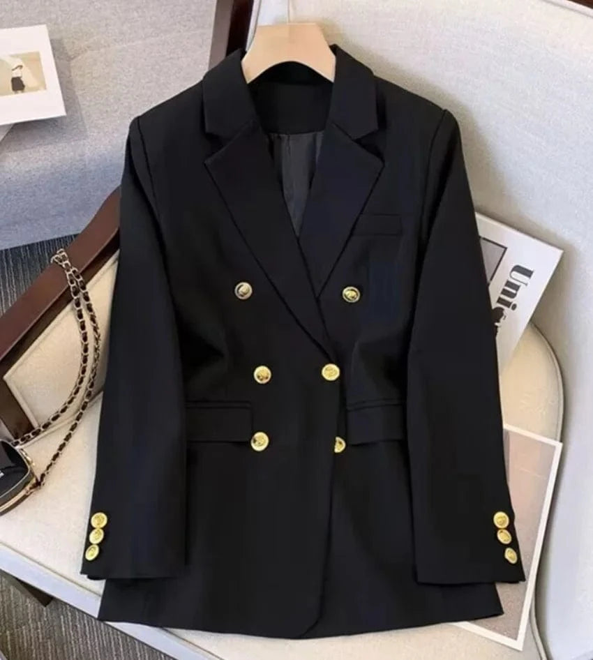 XL / coat Black Liu Ming Fashion Wholesale Spring Autumn Women High End Blazer 2 Piece Pants Set