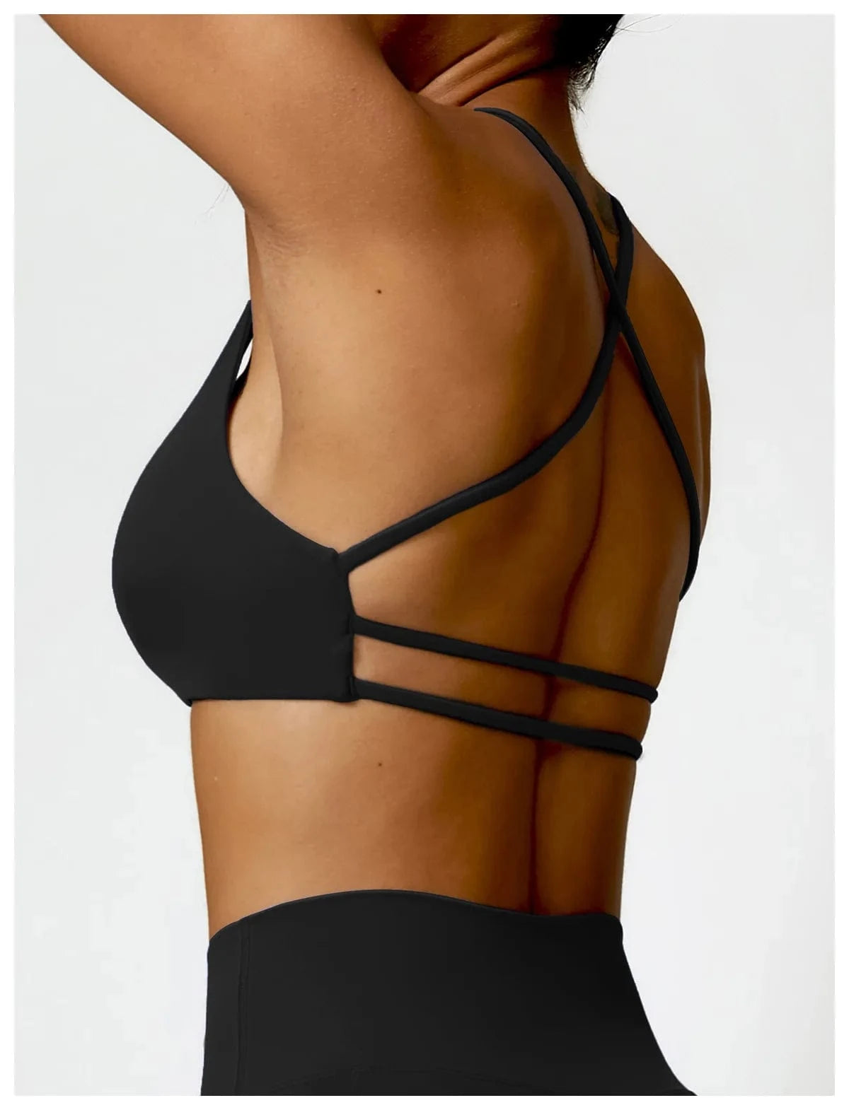 XL / cross back bra black 2024 Workout Long Sleeved Hoodies Jacket Jogger pants Sexy Strap Bra Women leggings with pockets Sportswear Fitness Gym Sets