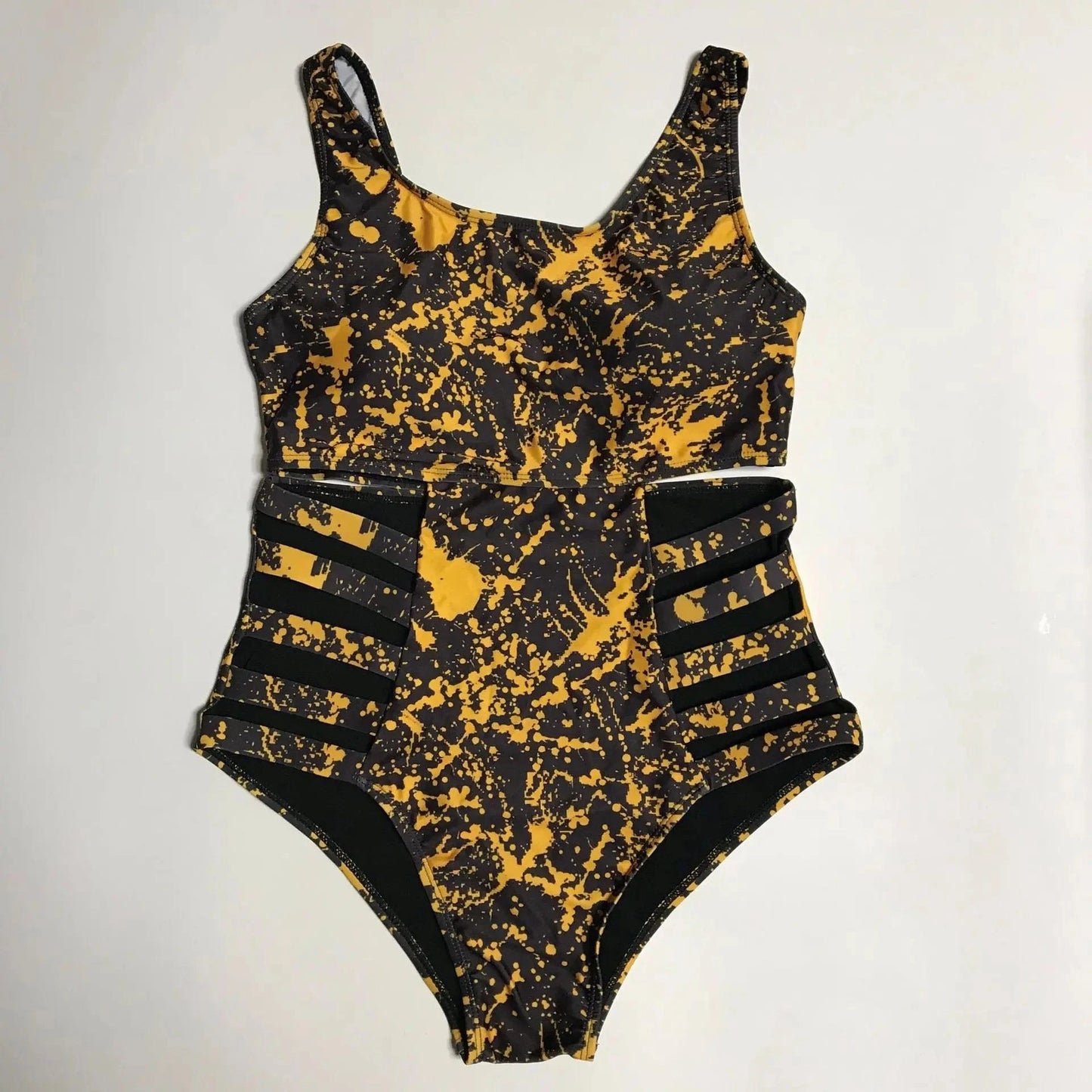 XL / Golden Plus Size Women's One Piece Swimsuit New Sexy Swimsuits for Lady