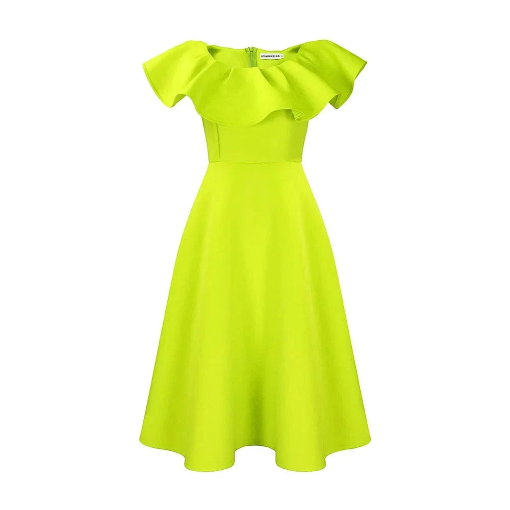 XL / Grass Green Latest Pink Design Summer Evening Dress Wedding Bridesmaid Clothing Sexy A Line Short Sleeve Pleated Dresses