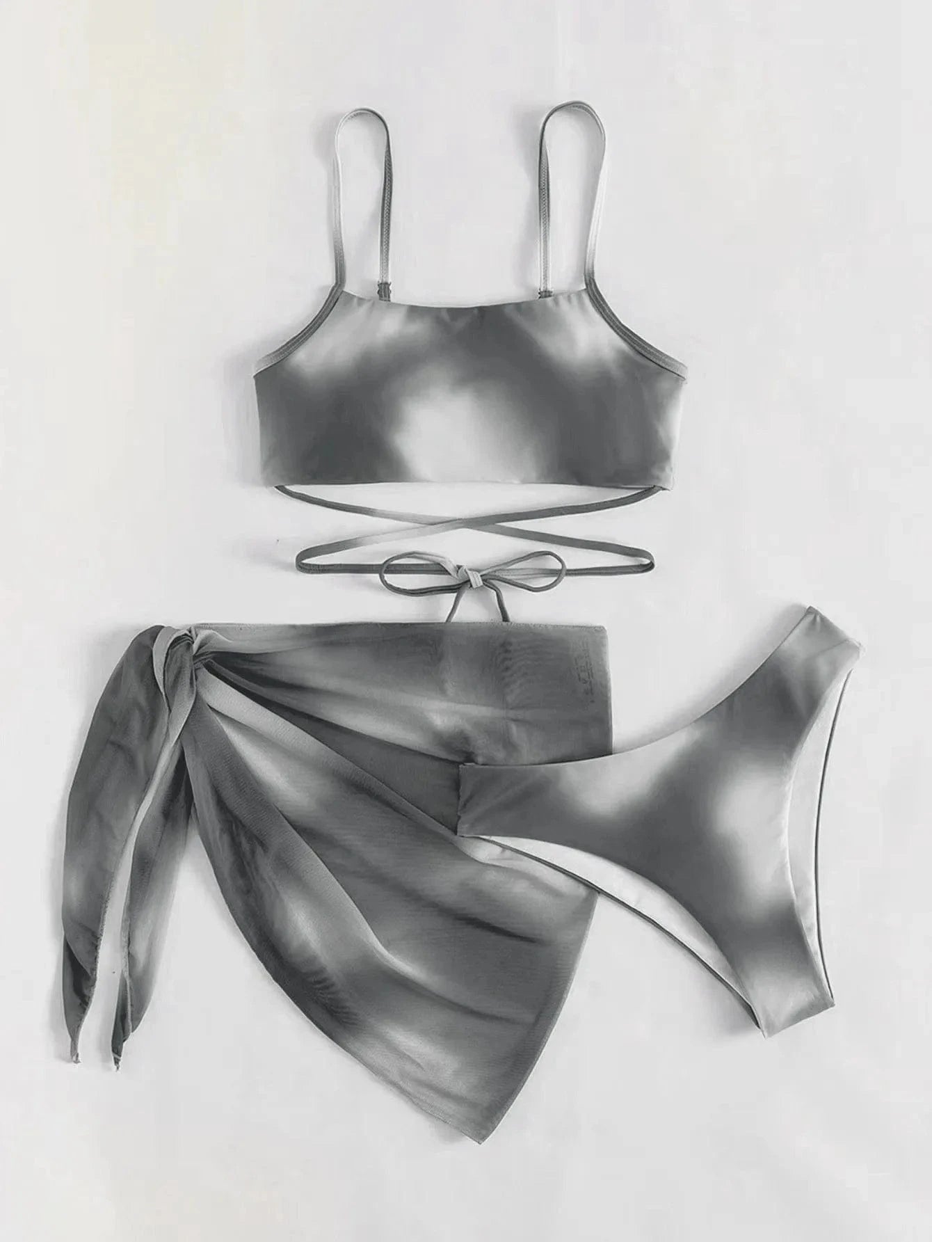 XL / Gray YONGQI 2024 New Style Lady Luxury 3 Piece Bikini Sexy Woman Swimsuit 2023 Beachwear Bath Suit Swimwear For Woman