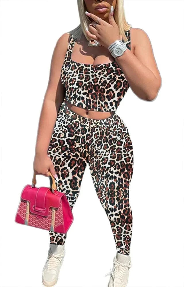 XL / leopard Activewear ribbed outfits women's seamless scrunch butt leggings sets woman wholesale