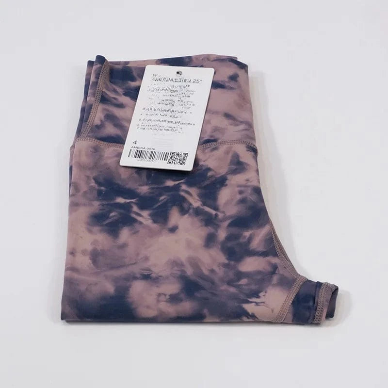 XL / pink 2024 New Hot Sale Cycling Yoga Running Pants Butt Lift High Waisted Seamless Tie-Dye Yoga Leggings Women lulu