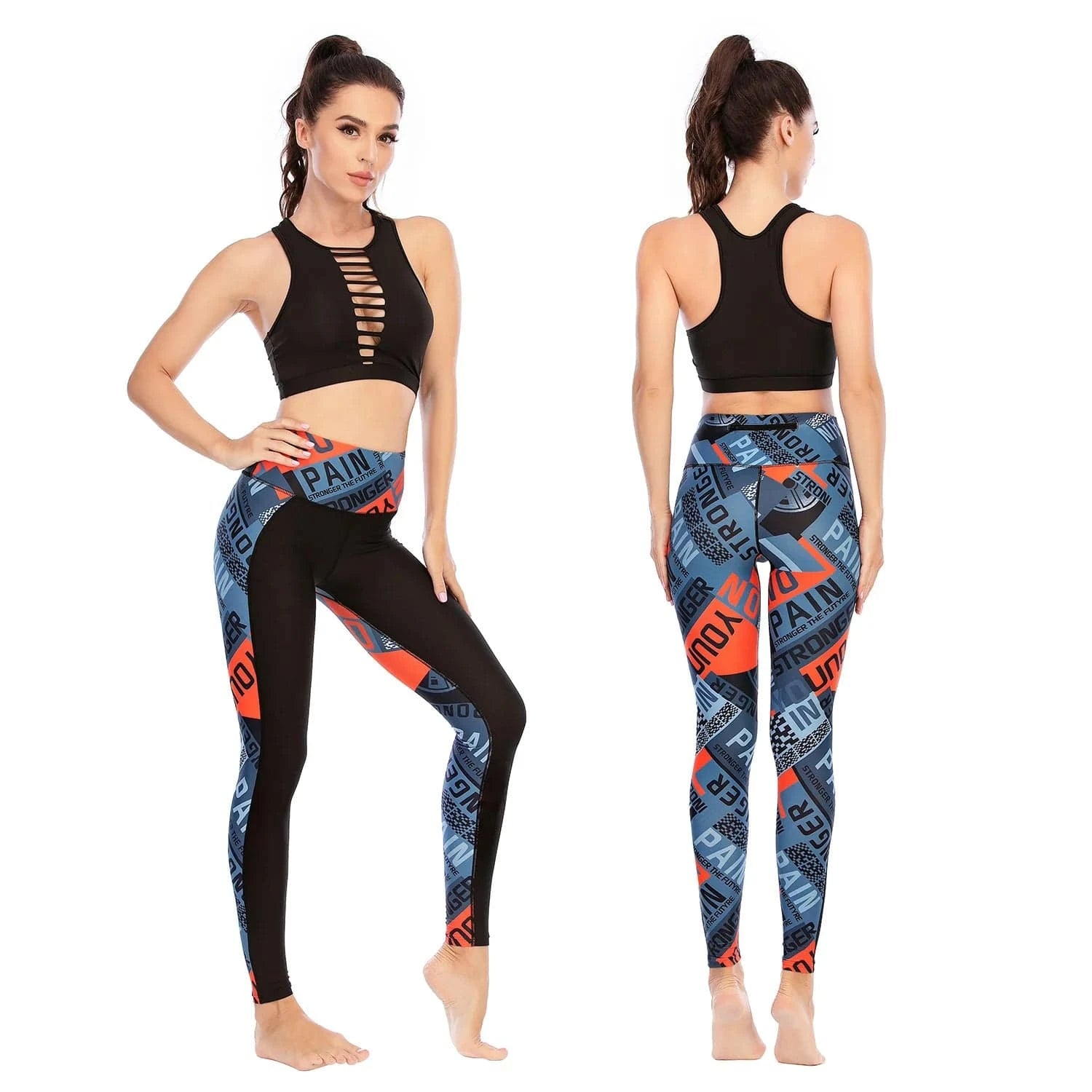 XL / Printing yoga suit 2024 Outfits Floral Seamless Sports Leggings Backless Bra Yoga Set Sexy Tight Elastic Activewear Fitness Gym Yoga Suit For Women