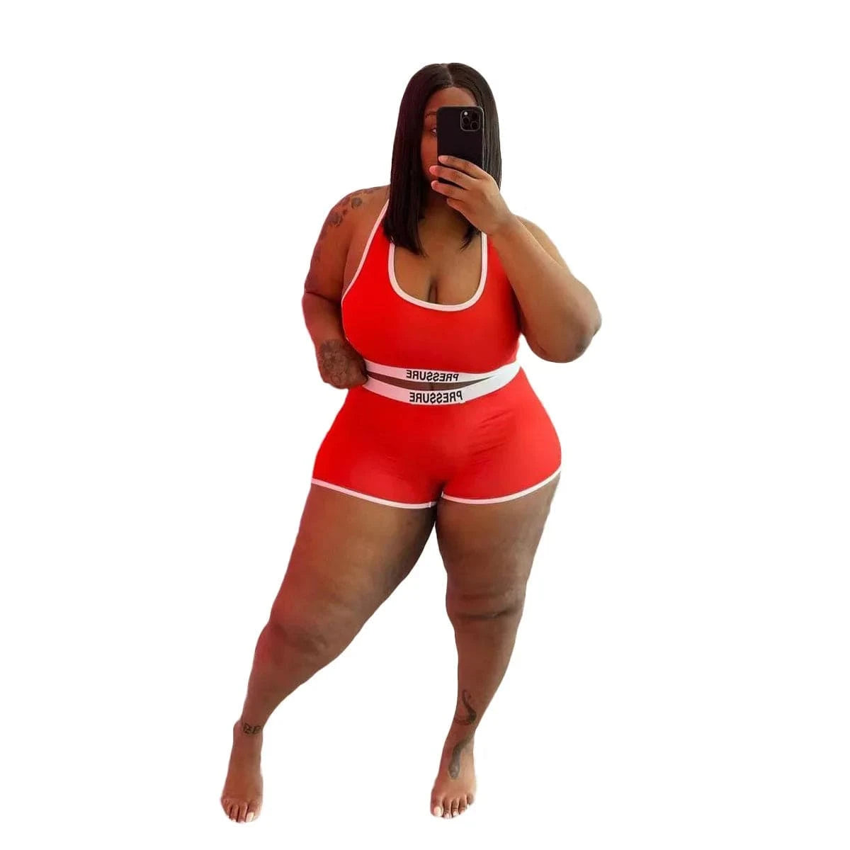 XL / Red 2024 2024 women's fashion casual sexy letter printed swimsuit two-piece set