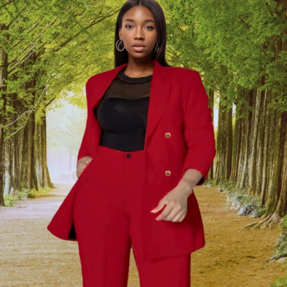 XL / Red D0702DJ18 Wholesale Popular Winter Plus Size Suit Collar Double Breasted Women Jackets And Coats Sehe Fashion