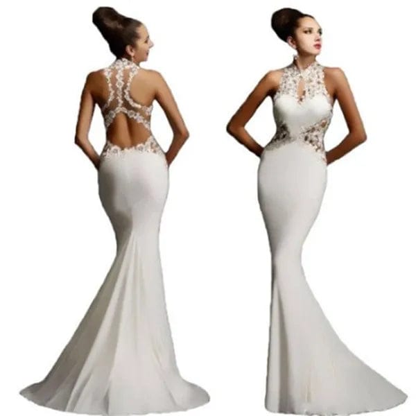 XL / White new backless Mermaid Long Evening Dress off shoulder sexy design evening dresses 2024