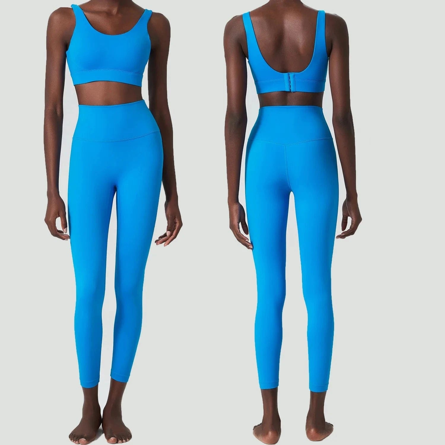 XL / YB2315+C350Y3 BESTWAYCLOX Ladies High Waist Running Sport Gym Wear Women 2 Piece Activewear Fitness Yoga Wear Suits Leggings Bra Sets 2024