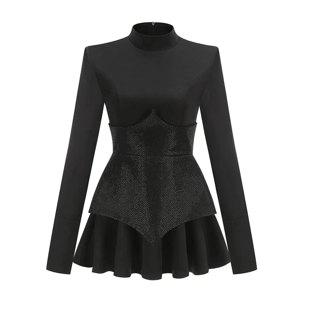 XS / Black New Fashion Elegant Night Club Home Evening Long Sleeve Sexy Party Dress