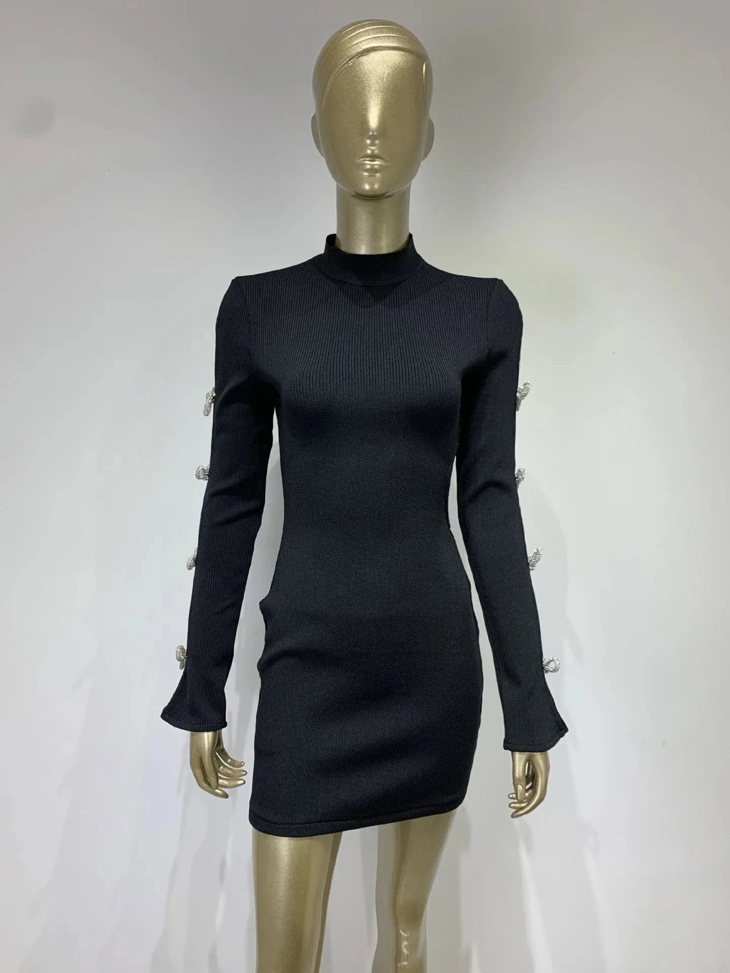 XS / Black Prom Evening club Party Backless Elegance Long sleeve Bodycon Women Party Knitting Rayon sexy Elegant Spring Casual mini Dresses