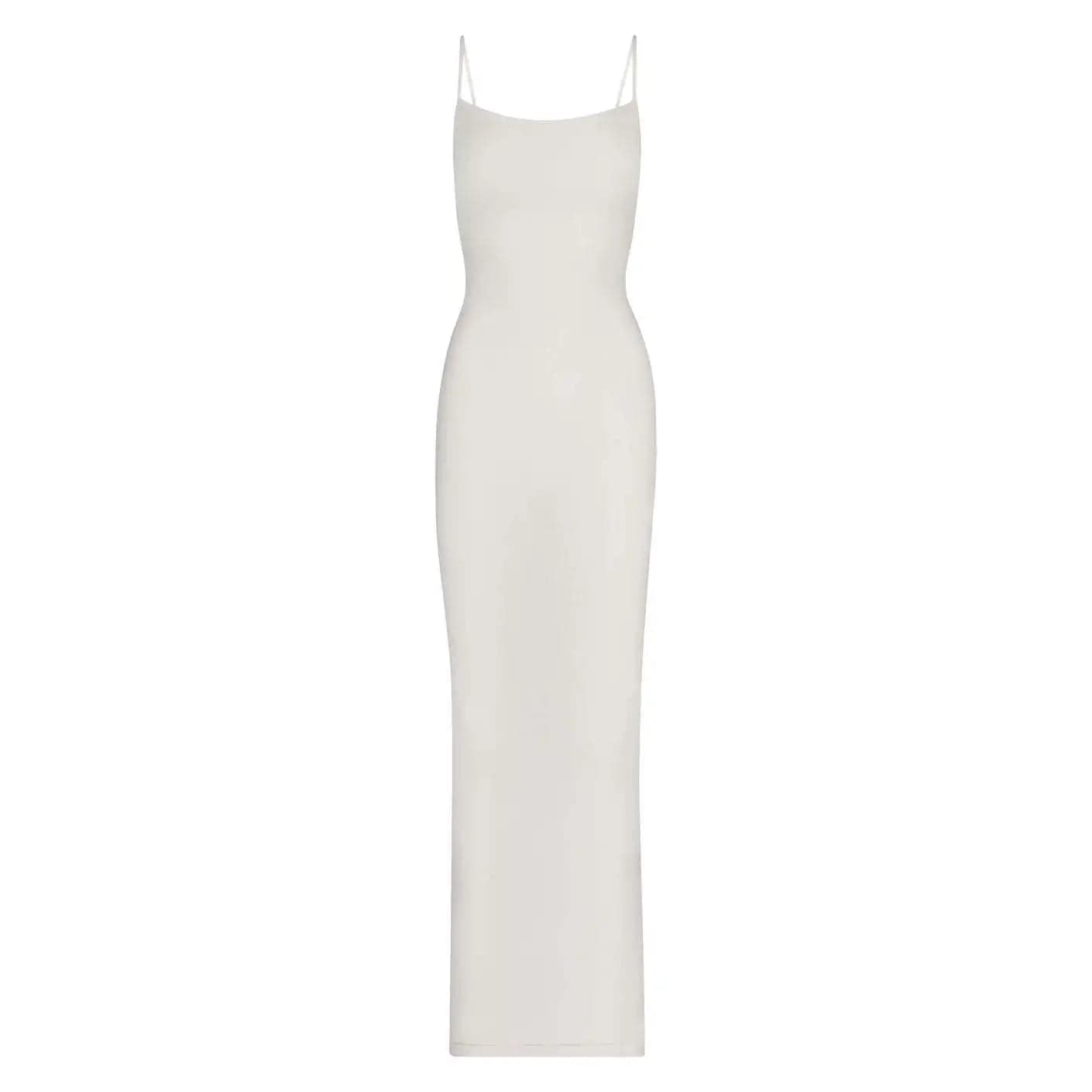 XS / Creamy-white DAMOCHIC 2024 trendy ladies long dresses summer casual sexy night dress maxi sleeveless sexy bodycon long slip dress for women
