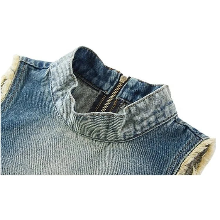 Xs Size Denim Two Piece Set Women Jeans Suit Strapless Crop Top Slant Waist Flare Pants Casual Outfits