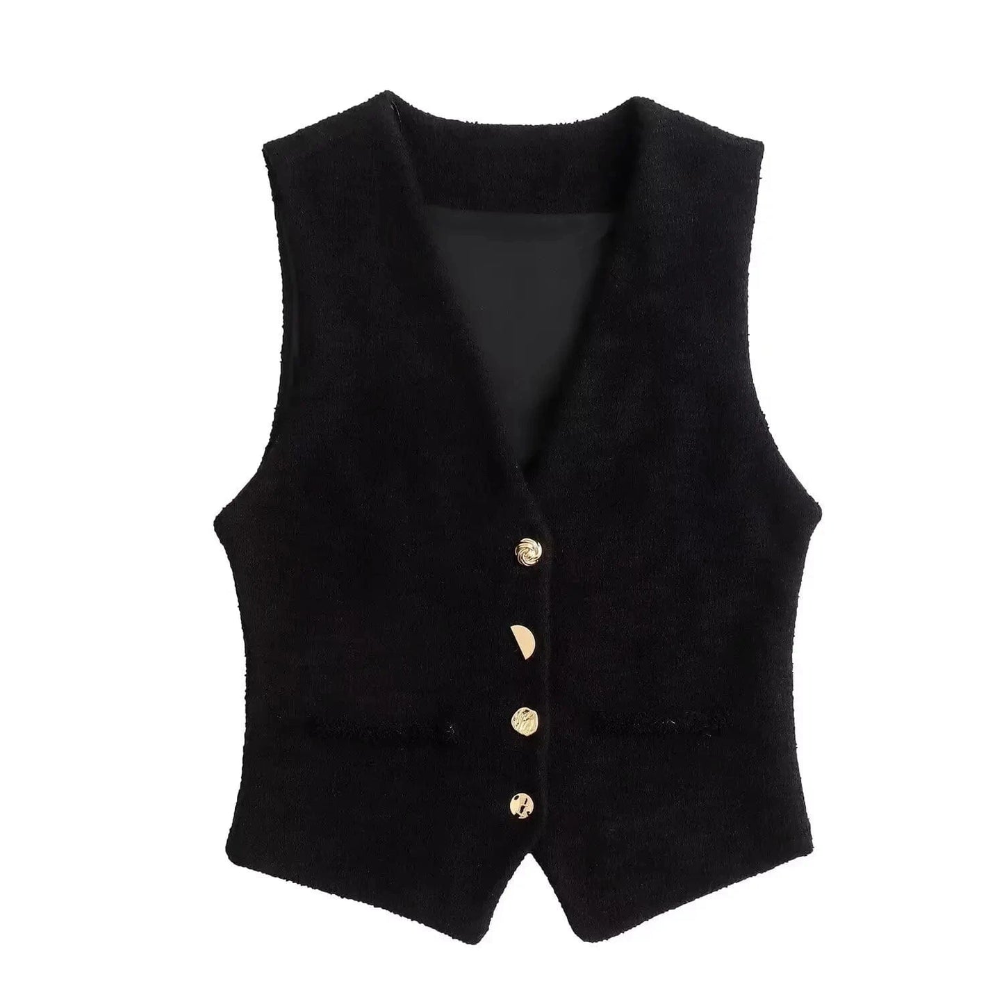 XS / vest GX1093 Fashion 2024 Boutique Vintage Style Unique Clothing Boutique Sleeveless Single Breasted Tops and Pant 2 Piece Sets Women