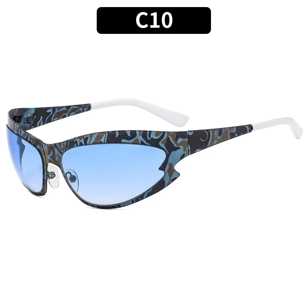XSDS-5513 / CAMOUFLAGE-DOUBLE BLUE UNOC Newest Custom Shades Sunglasses Uv400 Gafas De Sol Outdoor Windproof Classic Thick Frame Square Y2k Sunglasses 2024