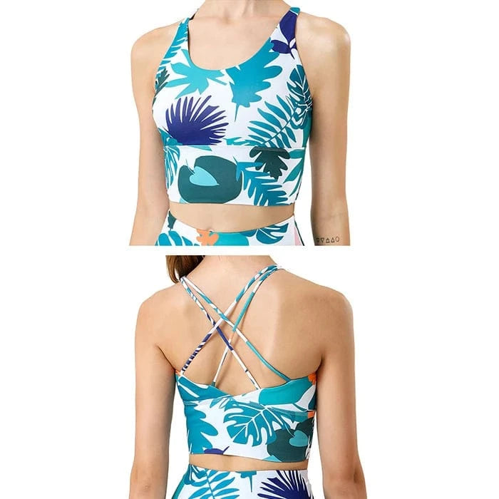 Xsunwing Custom LOGO gym fitness sets Yoga wear Workout sports bra and leggings Set pants print 2pcs Sportswear suit WSB2001