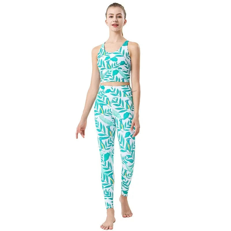 Xsunwing Custom LOGO gym fitness sets Yoga wear Workout sports bra and leggings Set pants print 2pcs Sportswear suit WSB2001