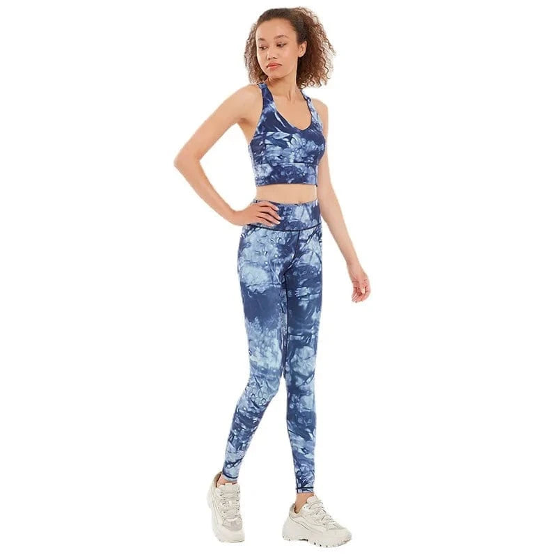 Xsunwing Custom LOGO Plus Size Two Piece Activewear suit Women Sports Bra Printed Yoga Set Fitness sportswear gym sets WSB9904