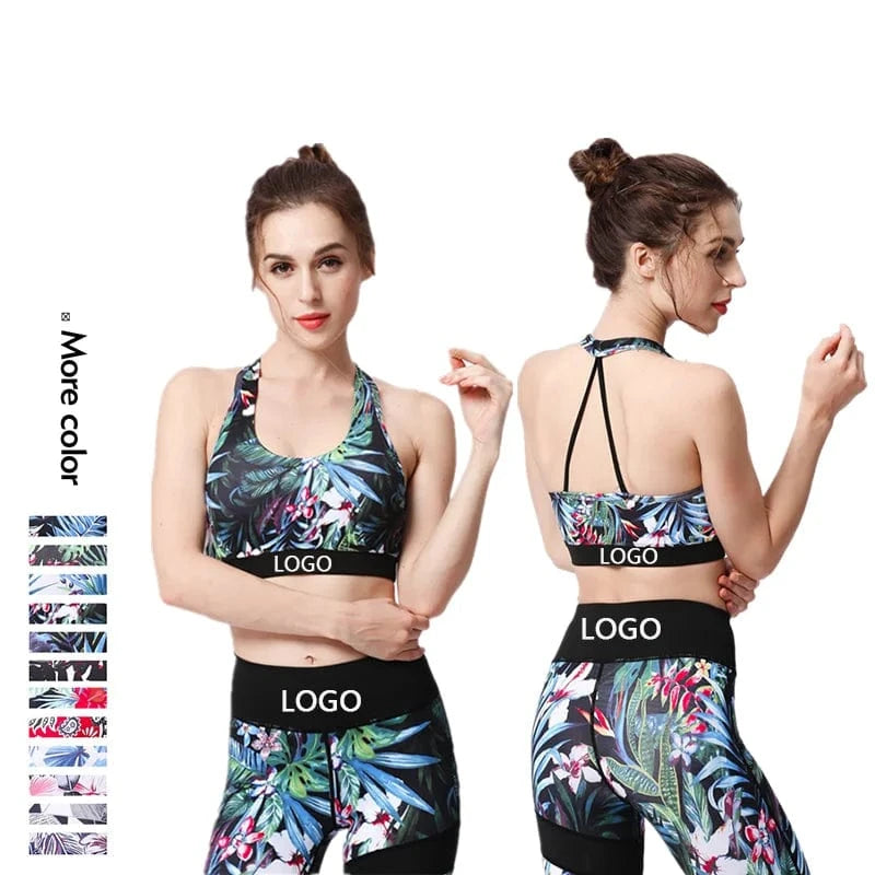 Xsunwing Custom LOGO women High Impact 3d printed fabric Fitness Bra Cup S-XL Padded Gym Wear Ladies Running Top Sport Yoga Bra