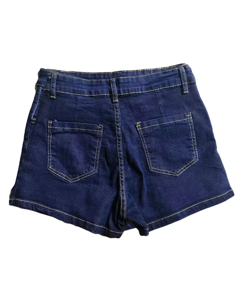 Xt8205 Ready To Ship 2024 Fall Women Clothing S-2xl Pleated Shorts Jeans Denim Stretchy Women's Skirts
