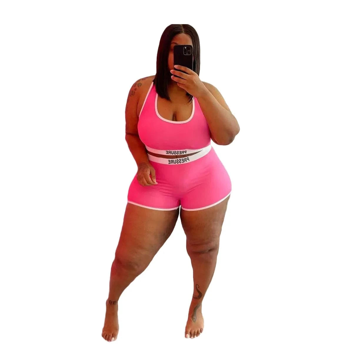 XXL / Pink 2024 2024 women's fashion casual sexy letter printed swimsuit two-piece set