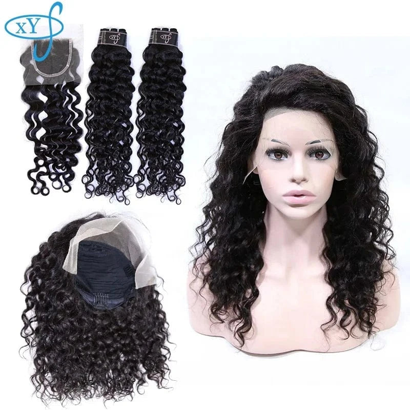 XYS Hot Selling Wholesale Price Half Lace Front Wig Brazilian Virgin Human Hair Human Wigs for White Black Woman