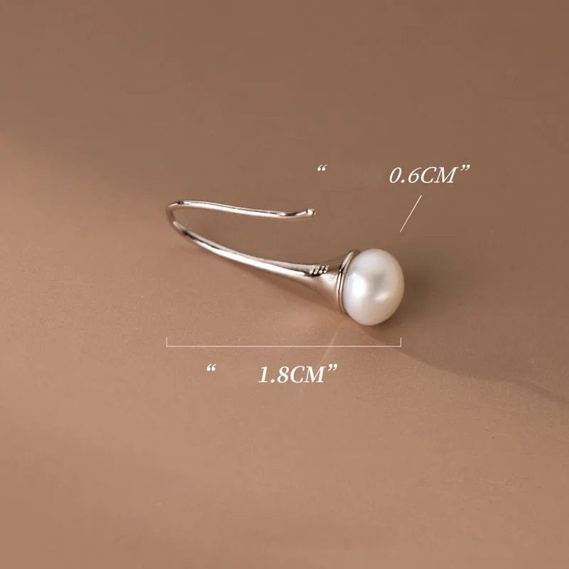 YB-A4417 silver Real 925 Sterling Silver Fashion Short Freshwater Pearl Drop Earrings For Women Party Fine Jewelry