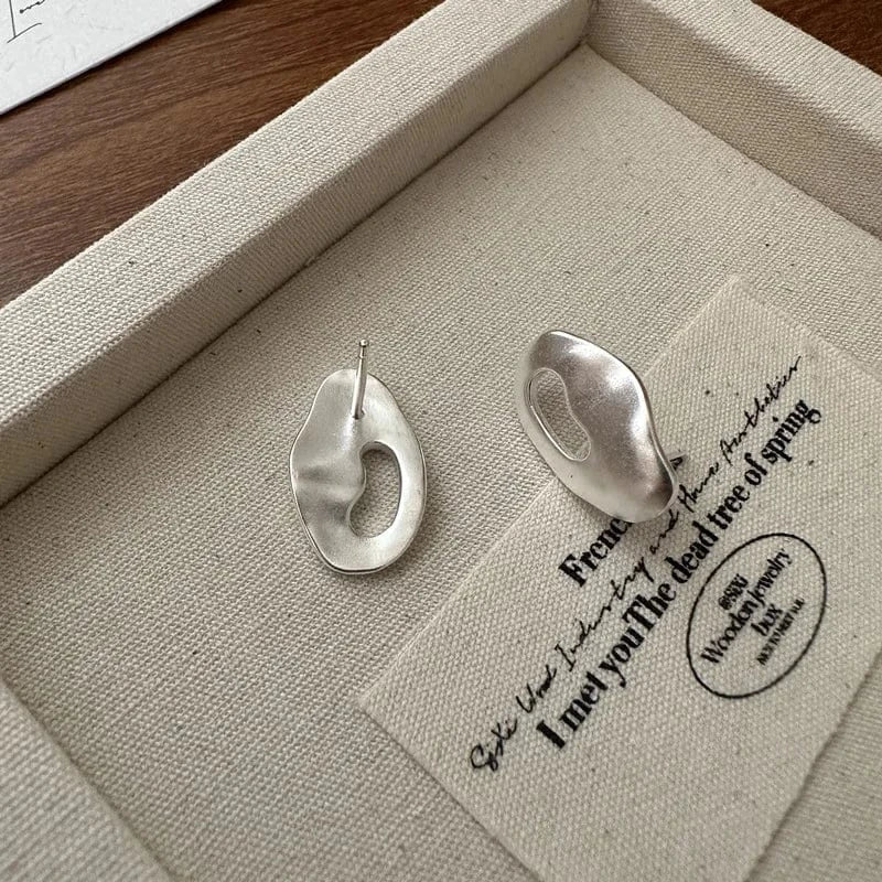YB-A4610 Silver Beautiful Fine Jewelry 925 Sterling Silver Geometric Hollow Lips Shape Stud Earrings For Girls Women Christmas Gifts