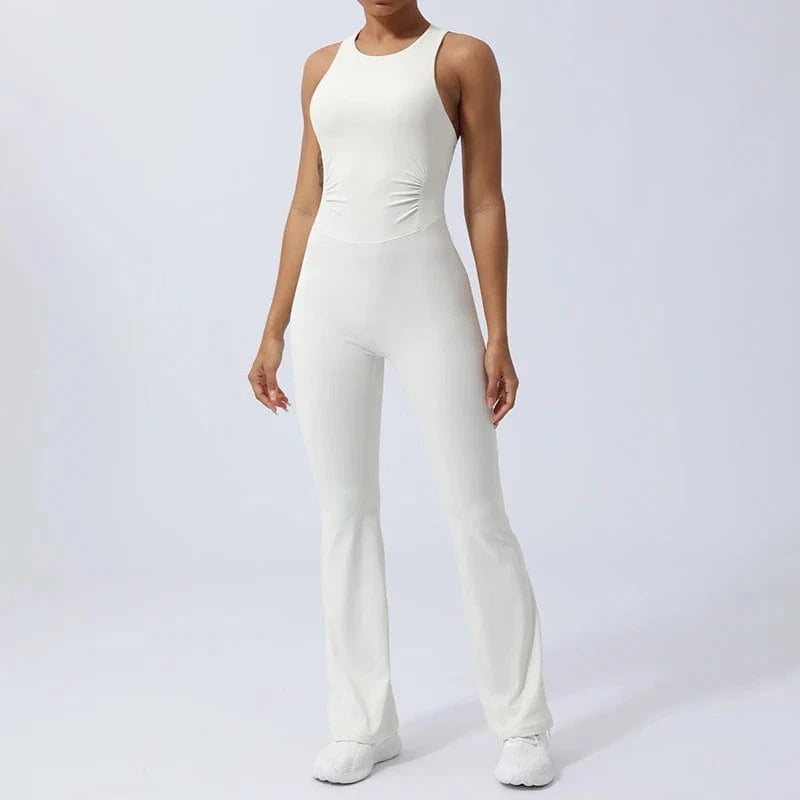 YIYI 2024 New Arrival Wholesale Fitness Sports Gym Workout Quick Dry Cross Twist Back Workout One Piece Yoga Jumpsuit For Women