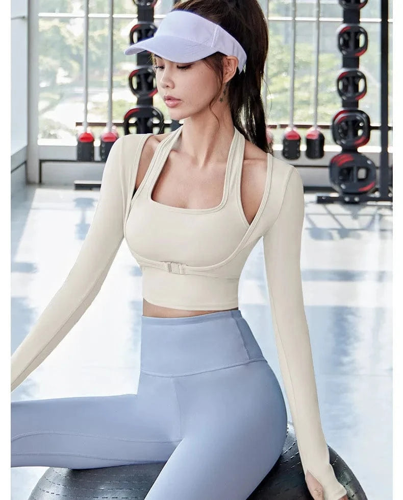 YOKE 2024 New Spring Fitness Wear Yoga Women's Long Sleeve Thumb Holes Running Shirt Athletic Gym Workout Top