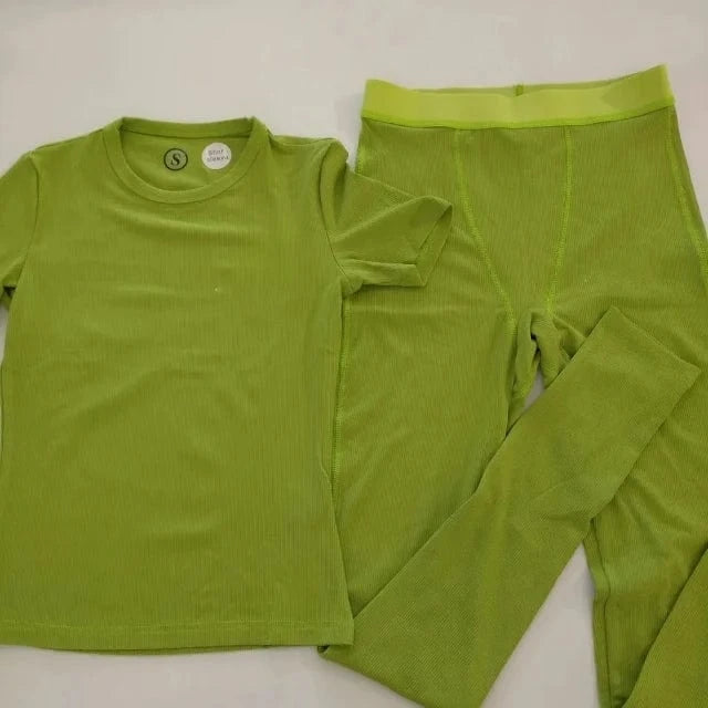 YOKE Custom Logo Color Skinny Ribbed Shirt and Shorts Set women Leggings for Women Skim Loungewear Women's Sets